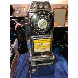 Vintage coin-op chrome pay phone auto electric LPB 86-55