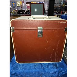 Record case with Elvis, Cash LPs & 45s