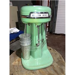 Vintage 1950's or 60's Commercial Hamilton Beach milkshake machine in retro green
