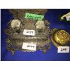 Image 2 : 2 glass ink pot holders with letter holder
