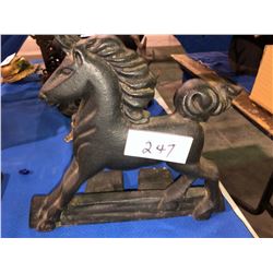 Cast deer piggy bank, bronze Elk horms, cast unicorn