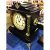 Image 2 : Rare Waterbury mantle clock ornate brass and wood accents