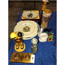 Royal Souvenir 1939 Deco vase, RNWMP 1914 Plate, King Edward VIII Plate, RCMP Plates