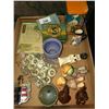 Image 1 : Full box of pottery, Goebel West German figurines, tea sets plus occupied Japan old tins, 2 boxes
