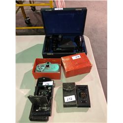 Kodak no 1 pocket camera in case, moviekon 8 by Zeiss, Ikon, Kodak Ball Bearing shutter 127