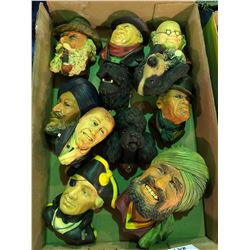 Huge collection of Bossons, Congleton England bust carvings - 11 total