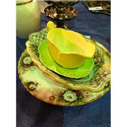 2 Depression glass bowls, milk glass vase, Queen Elizabeth silver Jubilee, decanter, numerous glass 
