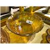 Image 4 : Old glass cookie jar, hen candy dish and colored glass bowl