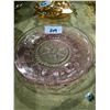 Image 1 : Depression glass plate, Carnival glass dish, lace glass dish