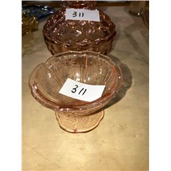 Old pink glass, fancy glass
