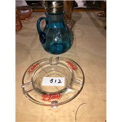 Pitcher - 1950's, candy dish, creamer & coke ashtray