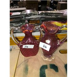 Chantilly glass vase & matching decanter