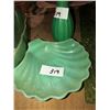 Image 3 : Crown Ducal dish, 40's pink fruit bowl, green glass, blue & green pitchers, large glass serving tray