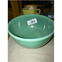 Beautiful fruit bowl in glow glass, green depression bowl, French Opal glass, candy dish