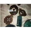 Image 4 : Blue pottery bears, shirley temple pitcher, Eskimo carving, military Medallion