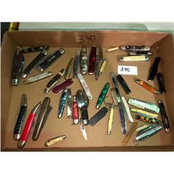 Tray of old jack knives