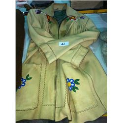 Beaded leather men's coat