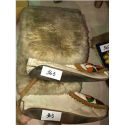 Beaded men's mukluks w/fur trim