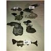 Image 1 : 10 Inuit carvings, 1 metal Sturgeon fish art, snuff carrier