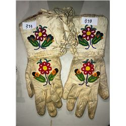 Very old native beaded western gloves