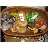 Image 1 : Tobacco pouch various dress beads, basket of various handmade doll clothing & shoes, etc