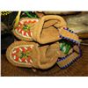 Image 5 : Tobacco pouch various dress beads, basket of various handmade doll clothing & shoes, etc