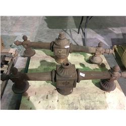 2 - 1800's cast iron lamp posts
