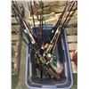 Image 2 : Bucket of fishing rods & reels