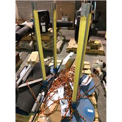 Divider poles, files, rope, cast bases