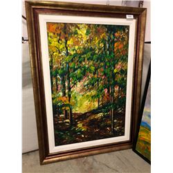 Louise Larouche - "Forest Scene" oil on Canvas 20"x30"