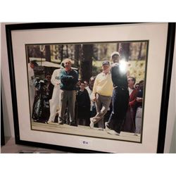 Masters Photo - Tiger Woods, Jack Nicklaus, Arnold Palmer at Augusta framed photo 16"x20", includes 