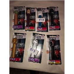 7 Star Wars pez dispensers from 2012 still in the packaging