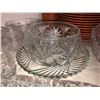 Image 4 : Various pinwheel crystal, platters, pickle bowls, serving bowls, salad set