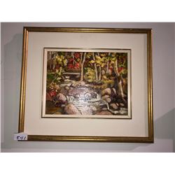 Jean Guy Desrosiers "Riviere a la Rue Les Pecans" oil on board 14"x16"
