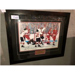 "Henderson Scores for Canada" framed print 16"x20"