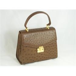 TIFFANY & CO. Brown Ostrich Leather Purse