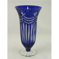 Cobalt Cut-to-Crystal Vase