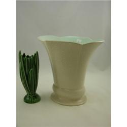 White vase with green inside 9"H, Sylvac 2321 England green vase 6"H