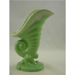 Green vase 608 USA, approximately 9"H