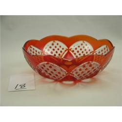 Pigeon blood ruby and clear bowl, 7?"D