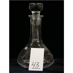 Crystal decanter with stopper 10"H