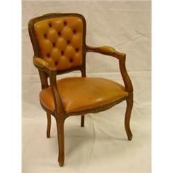 1920's Leather and wood armchair 34"H