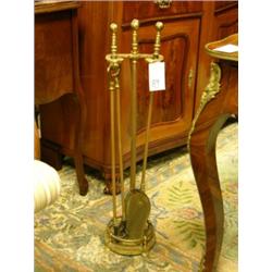 Brass fire tool set 32½"H