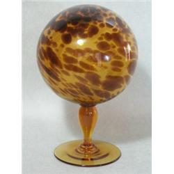 Tortoise shell Glass Ball on stand