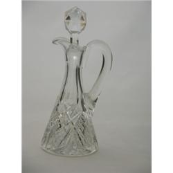 Crystal cruet, 7½"H