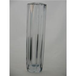 Blue crystal vase, 12"H