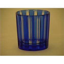 Cobalt & clear glass, 3¼"H