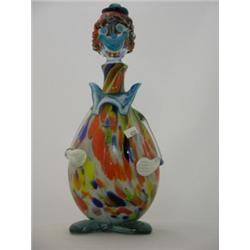 Art glass clown, his head is a stopper, 13"H