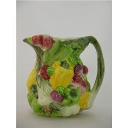 Vegetable ceramic pitcher, 8"H