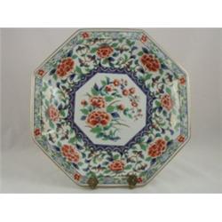 Octagon Floral Chinese Plate, 11½"